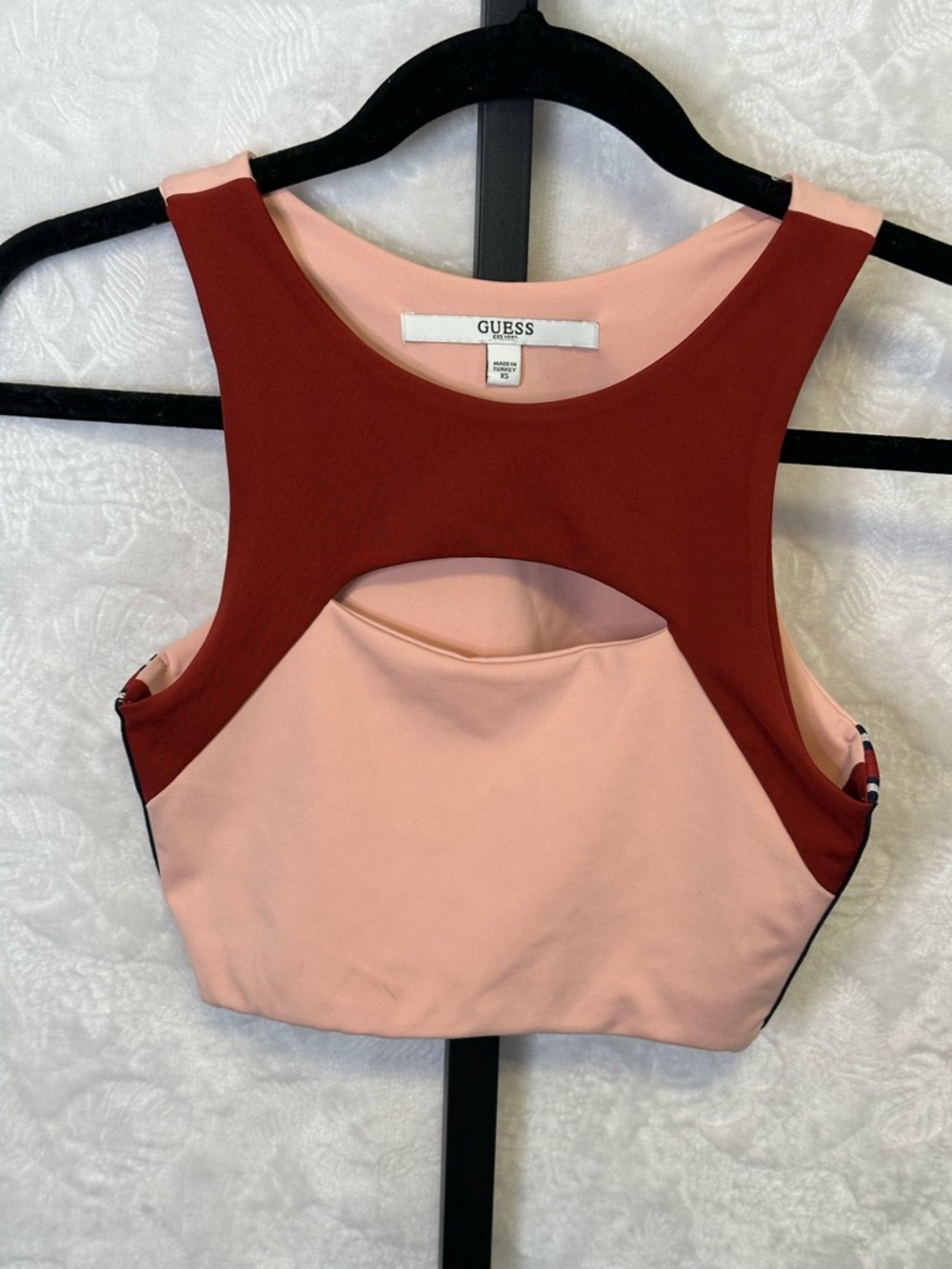 GUESS Blush Pink & Brick Red Colorblock Tank